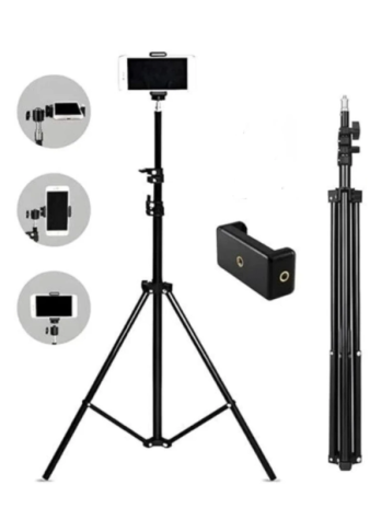 7 Feet Adjustable Mobile Tripod Stand with Holder | Stable Foldable Video Stand T70