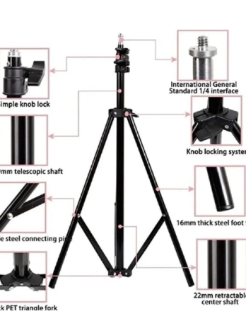7 Feet Adjustable Mobile Tripod Stand with Holder | Stable Foldable Video Stand T70